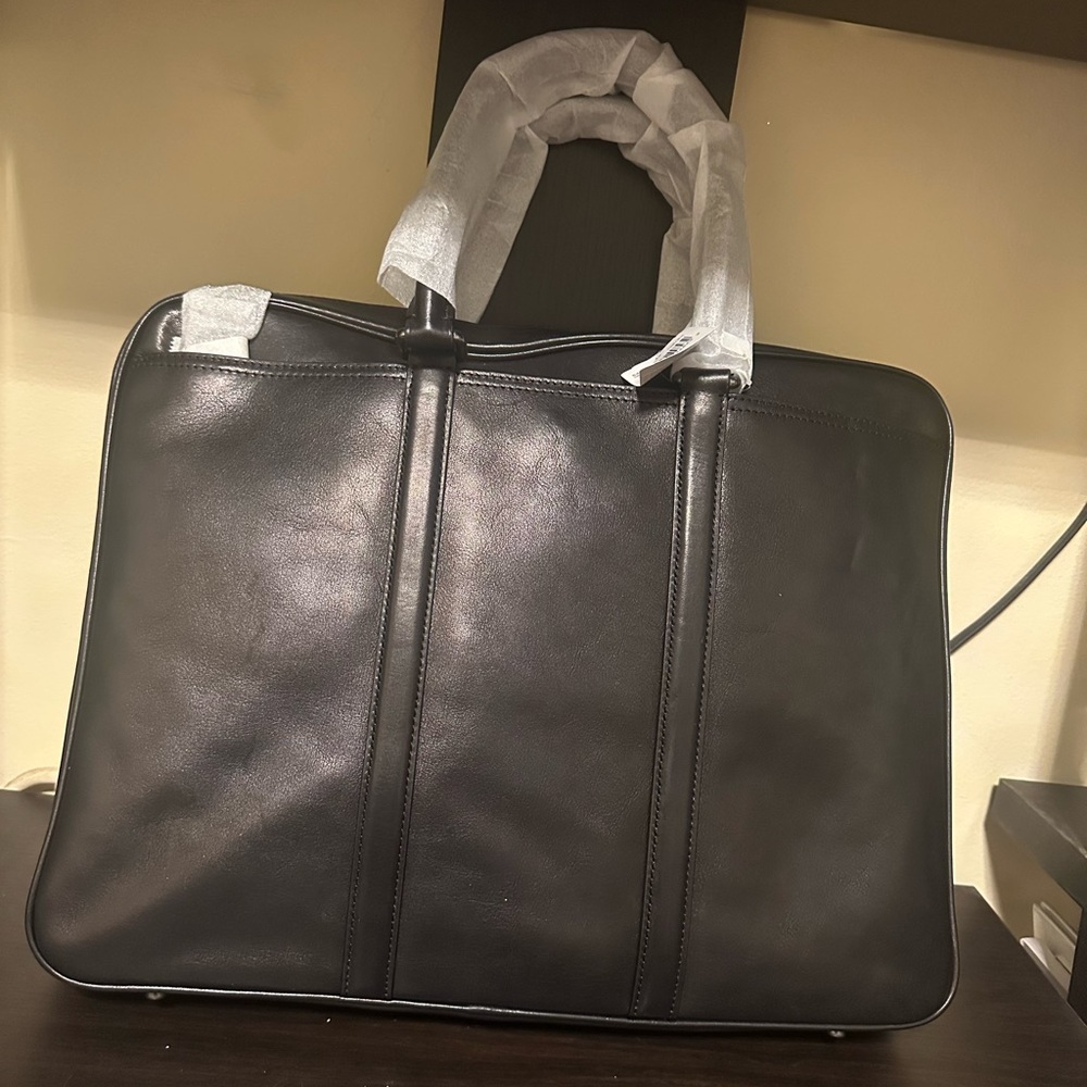 Coach Black Leather Men's Briefcase